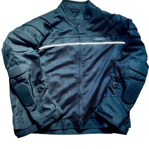 BILT Motorcycle Riding Jacket ‎ Men's 3XL Padded Armor Black Removable Liner